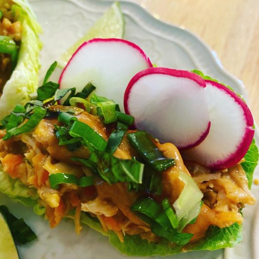 Thai Peanut Chicken Lettuce Cups