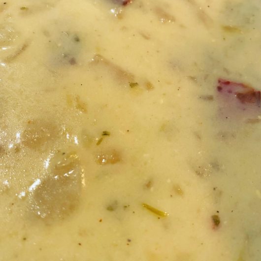 Crockpot Cheesy Kielbasa, Potato & Cabbage Soup